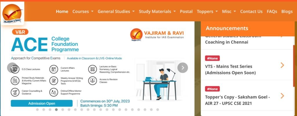 vajiram and ravi IAS Coaching